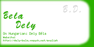 bela dely business card